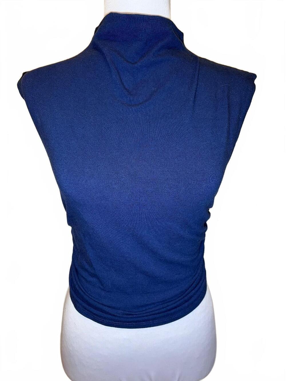 Reformation Lindy Knit Top S Blue Sleeveless 90s Minimalist Quiet Luxury Scandi